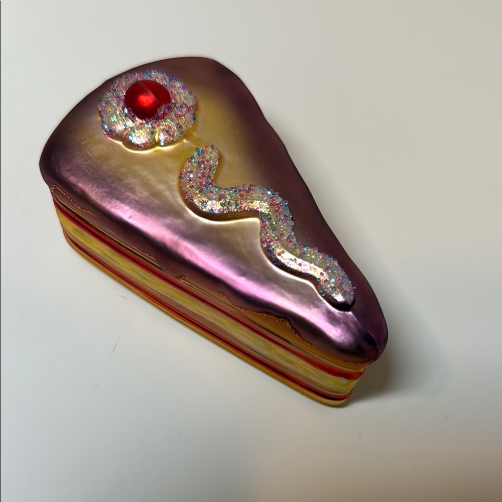 Vintage KS Germany Blown Glass Cake Ornament 4” - Picture 4 of 9
